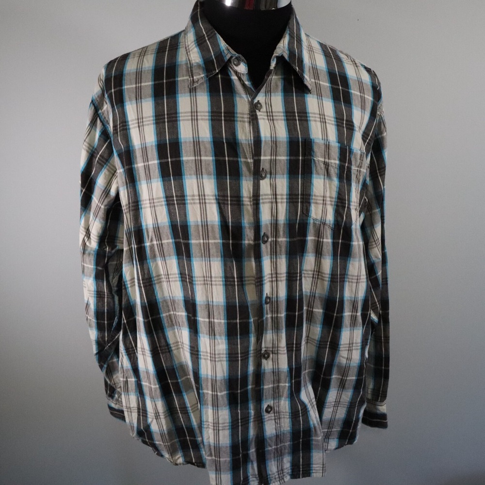 Wrangler Shirt Mens XL Casual Pocket Button Up Plaid Long Sleeve